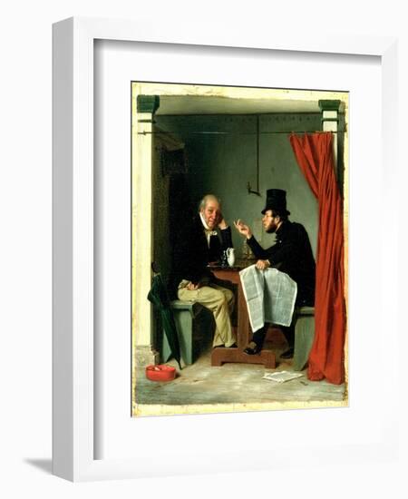 Politics in an Oyster House, 1848-Richard Caton Woodville-Framed Giclee Print