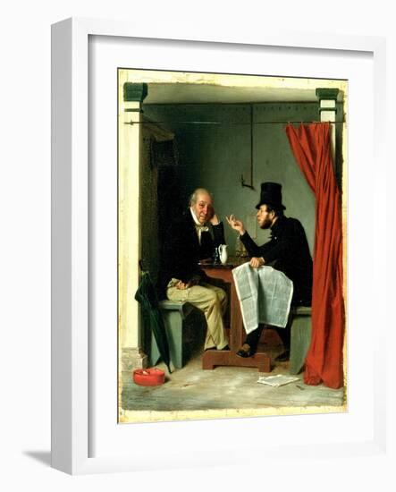 Politics in an Oyster House, 1848-Richard Caton Woodville-Framed Giclee Print