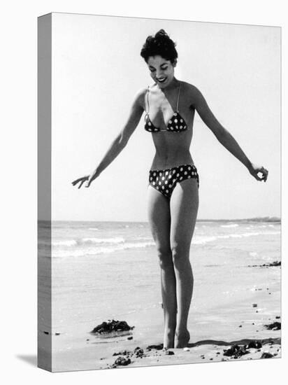 Polka Dot Bikini 1950s-null-Stretched Canvas