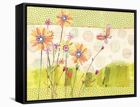 Polka Dot Butterfly1-Robbin Rawlings-Framed Stretched Canvas