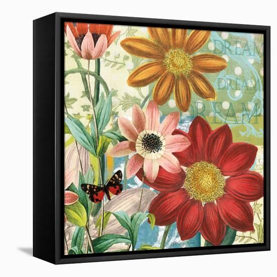 Polka Dot Dahlia-Walter Robertson-Framed Stretched Canvas