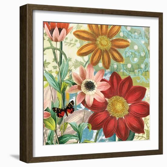 Polka Dot Dahlia-Walter Robertson-Framed Art Print