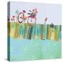 Polka Dot Delight - Tangerine Bicycle-Robbin Rawlings-Stretched Canvas