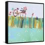 Polka Dot Delight - Tangerine Bicycle-Robbin Rawlings-Framed Stretched Canvas