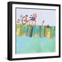 Polka Dot Delight - Tangerine Bicycle-Robbin Rawlings-Framed Art Print