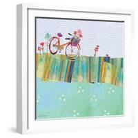 Polka Dot Delight - Tangerine Bicycle-Robbin Rawlings-Framed Art Print