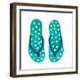 Polka Dot Flip Flops I-Julie DeRice-Framed Art Print