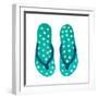 Polka Dot Flip Flops I-Julie DeRice-Framed Art Print