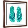 Polka Dot Flip Flops I-Julie DeRice-Framed Art Print