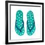 Polka Dot Flip Flops I-Julie DeRice-Framed Art Print