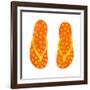 Polka Dot Flip Flops III-Julie DeRice-Framed Art Print