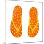 Polka Dot Flip Flops III-Julie DeRice-Mounted Art Print