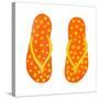 Polka Dot Flip Flops III-Julie DeRice-Stretched Canvas