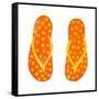 Polka Dot Flip Flops III-Julie DeRice-Framed Stretched Canvas