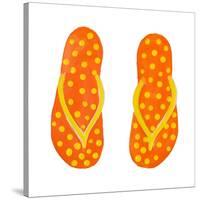 Polka Dot Flip Flops III-Julie DeRice-Stretched Canvas