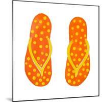 Polka Dot Flip Flops III-Julie DeRice-Mounted Art Print