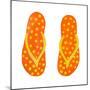 Polka Dot Flip Flops III-Julie DeRice-Mounted Art Print