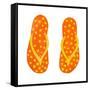 Polka Dot Flip Flops III-Julie DeRice-Framed Stretched Canvas