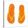 Polka Dot Flip Flops III-Julie DeRice-Stretched Canvas