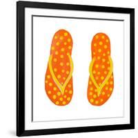 Polka Dot Flip Flops III-Julie DeRice-Framed Art Print