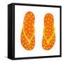 Polka Dot Flip Flops III-Julie DeRice-Framed Stretched Canvas