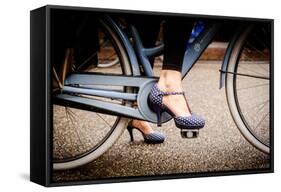 Polka Dot Heels-Erin Berzel-Framed Stretched Canvas