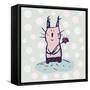 Polka Dot Kitty-Carla Martell-Framed Stretched Canvas