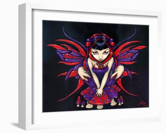 Polka Dot Mushroom Fairy-Jasmine Becket-Griffith-Framed Art Print