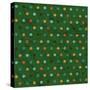 Polka Dot Pattern on Green Background-Swill Klitch-Stretched Canvas