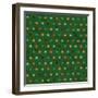 Polka Dot Pattern on Green Background-Swill Klitch-Framed Art Print