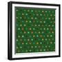 Polka Dot Pattern on Green Background-Swill Klitch-Framed Art Print