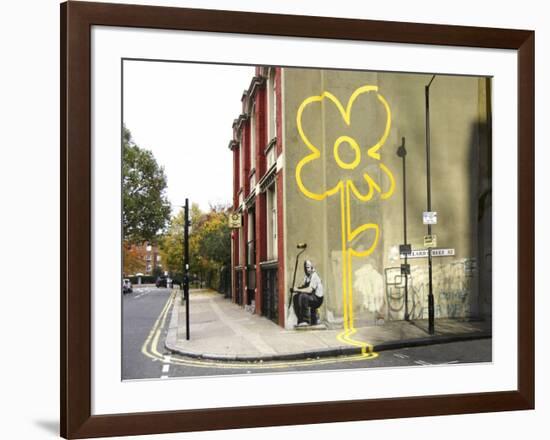 Pollard Street, London (graffiti attributed to Banksy)-null-Framed Giclee Print