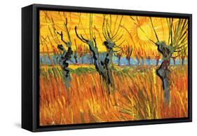 Pollard Willows at Sunset-Vincent van Gogh-Framed Stretched Canvas