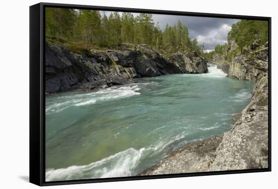 Pollfoss Waterfall, Otta River, Oppland, Norway, Scandinavia, Europe-Gary Cook-Framed Stretched Canvas