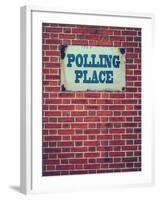 Polling Place Sign on Wall-Mr Doomits-Framed Photographic Print