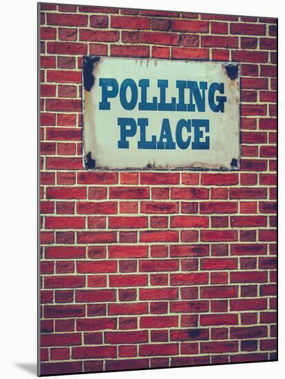 Polling Place Sign on Wall-Mr Doomits-Mounted Photographic Print