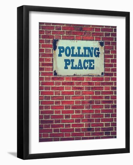 Polling Place Sign on Wall-Mr Doomits-Framed Photographic Print