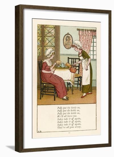 Polly Put the Kettle on We'll All Have Tea-Kate Greenaway-Framed Art Print