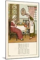Polly Put the Kettle on We'll All Have Tea-Kate Greenaway-Mounted Art Print
