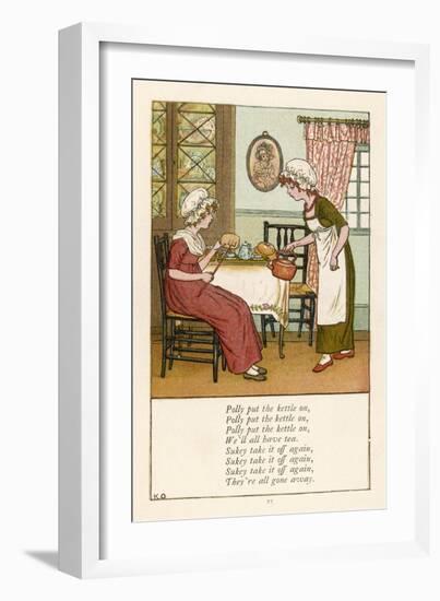 Polly Put the Kettle on We'll All Have Tea-Kate Greenaway-Framed Art Print