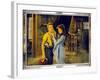 POLLYANNA, l-r: Howard Ralston, Mary Pickford on lobbycard, 1920.-null-Framed Art Print