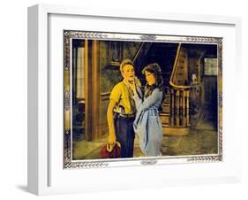 POLLYANNA, l-r: Howard Ralston, Mary Pickford on lobbycard, 1920.-null-Framed Art Print