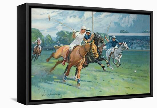 Polo at Hurlingham, the Westchester Cup, 1936-Gilbert Holiday-Framed Stretched Canvas