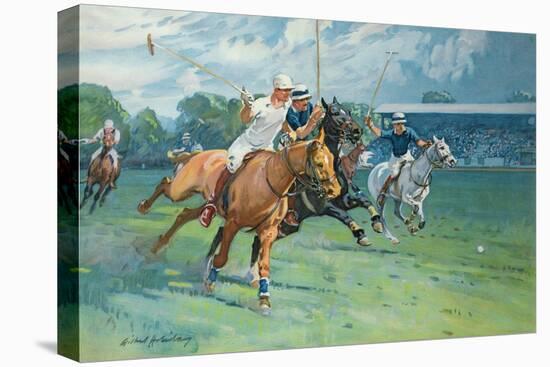 Polo at Hurlingham, the Westchester Cup, 1936-Gilbert Holiday-Stretched Canvas