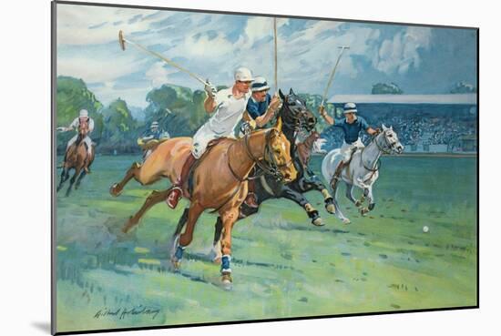 Polo at Hurlingham, the Westchester Cup, 1936-Gilbert Holiday-Mounted Giclee Print