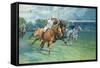 Polo at Hurlingham, the Westchester Cup, 1936-Gilbert Holiday-Framed Stretched Canvas