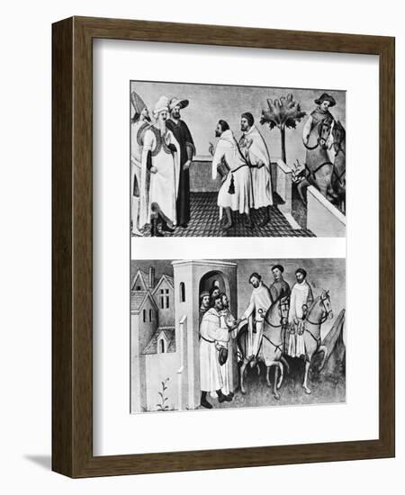 Polo Brothers Greet Kublai Khan; Illustr-null-Framed Giclee Print