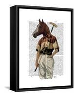 Polo Horse Portrait-Fab Funky-Framed Stretched Canvas