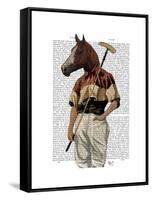 Polo Horse Portrait-Fab Funky-Framed Stretched Canvas