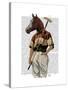 Polo Horse Portrait-Fab Funky-Stretched Canvas